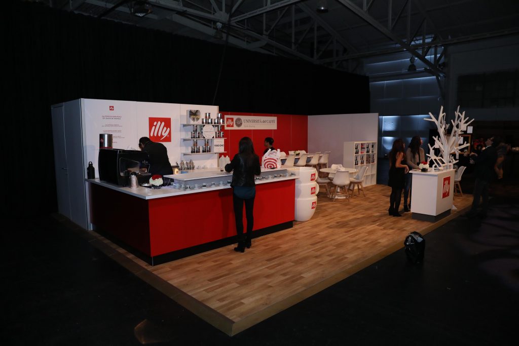 A ProExhibits-designed display for Illy coffee