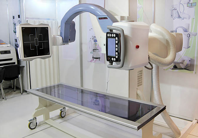 Equipment at a medical device trade show might be bulky